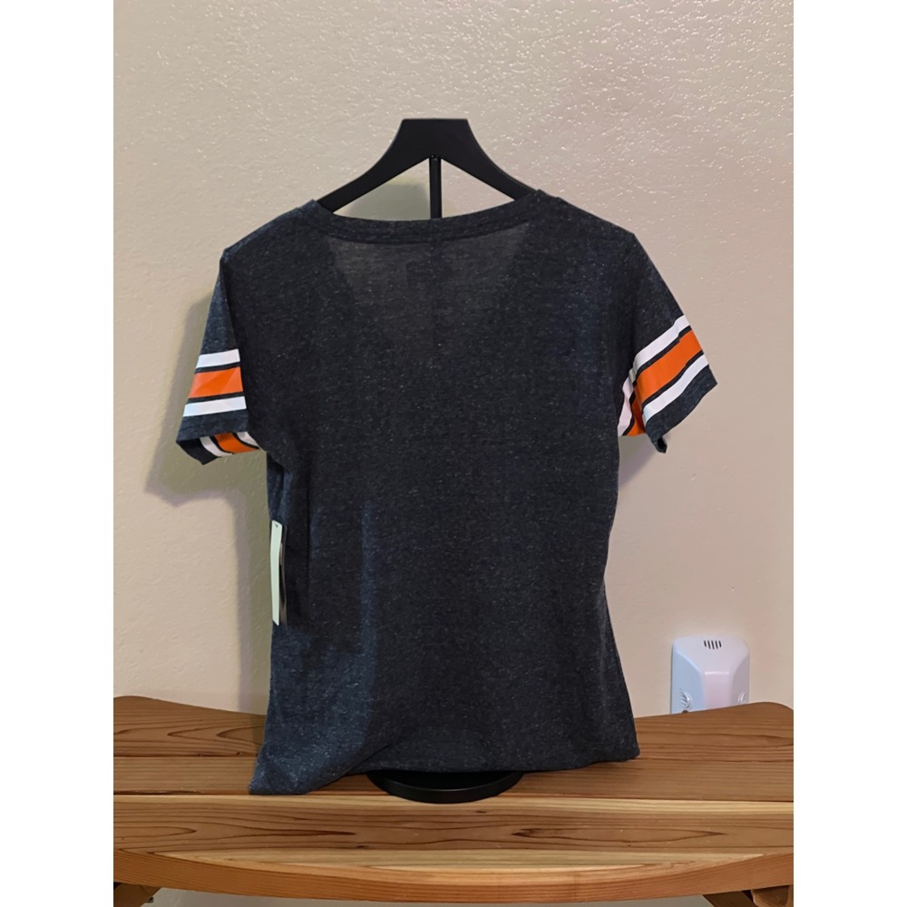 NFL Cincinnati Bengals Women's V Neck T Shirt Sparkle Logo Orange White Size M - Picture 2 of 13